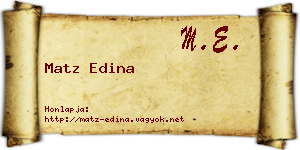 Matz Edina névjegykártya